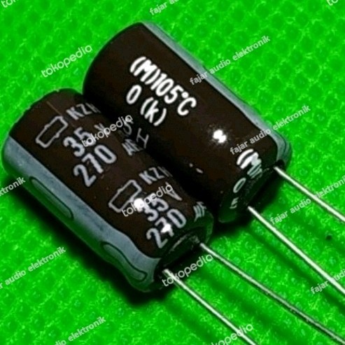 ตัวเก็บประจุ nippon 270uf 35v elko elco ตัวเก็บประจุ 270 uf 35 v ตัวเก็บประจุ Fajar electro 2