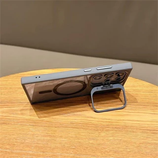 ชาร์จแม่เหล็กสําหรับ Samsung Galaxy S25 S24 S23 S22 Ultra S23FE แก้วเลนส์ป้องกันขาตั้งแม่เหล็กกันกระแทกปลอกโปร่งใสสําหรับ Samsung S24 Plus S23Plus ฝาครอบ