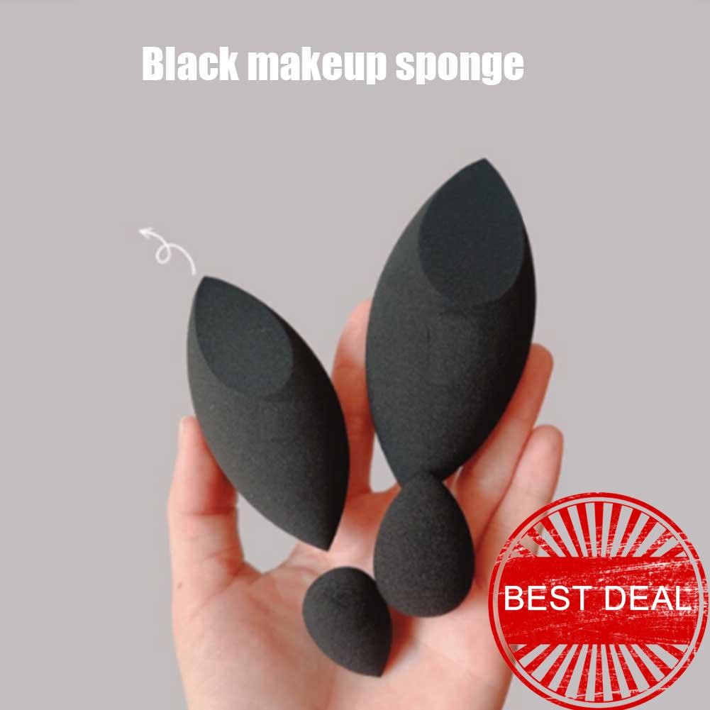 พัฟฟองน้ําแต่งหน้าสีดําคู่เปียกและแห้ง Foundation พัฟเครื่องสําอาง Egg Beauty Super Soft T2l8