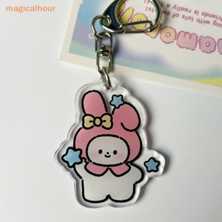 Magicalhour^^ พวงกุญแจ จี้ฟิกเกอร์ อนิเมะ Kuromi Hello Kitty My Melody Cinnamoroll Kawaii สําหรับตกแต่งกระเป๋าเป้สะพายหลัง