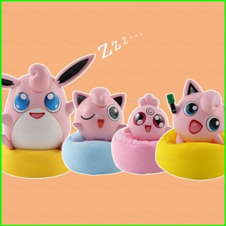 Yb2 โมเดลตุ๊กตาฟิกเกอร์ Pokemon Jigglypuff Igglybuff Wigglytuff BY2 ของเล่น ของขวัญ สําหรับเด็ก 4 ชิ้น