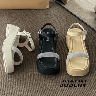 JUSLIN   รองเท้าแตะผู้หญิง ส้นแบน ใส่สบาย สไตล์เกาหลี รองเท้าแฟชั่น 2023 ใหม่  fashion สบาย Comfortable สวยงาม B98G0TG 37Z230910