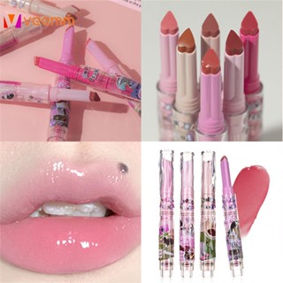 Flortte Solid Lip Gloss ลิปสติกให้ความชุ่มชื้น First Kiss Love Stick Moisturizing Light Lip Glaze veemm