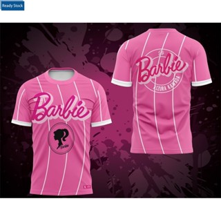 [High-quality] เสื้อยืดแขนยาว พิมพ์ลายตุ๊กตาบาร์บี้ Kens Barbie สีชมพู แฟชั่นฤดูร้อน สําหรับผู้หญิง