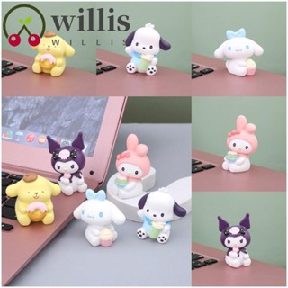 Willis Kuromi Cinnamoroll My Melody ฟิกเกอร์ ซินนาม่อนโรล มายเมโลดี้ ของเล่น ของขวัญคริสต์มาส โมเดลการ์ตูน เรซิน ของเล่นเพื่อการศึกษา