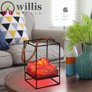 Willis โคมไฟ LED รูปเตาผิง โลหะ ขนาดเล็ก สไตล์สร้างสรรค์ สําหรับตกแต่งปาร์ตี้ฮาโลวีน