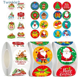 Twinkle สติกเกอร์ฉลาก ลายสโนว์แมน มีกาวในตัว สําหรับติดตกแต่งกล่องขนม DIY