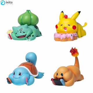 Isita โมเดลฟิกเกอร์ PVC รูปการ์ตูนปิกาจู กระดิ่ง Bulbasaur 4 แบบ ของเล่นสําหรับเด็ก