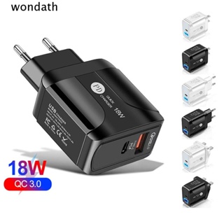 Wonda อะแดปเตอร์ชาร์จ Type C หัวชาร์จเร็ว PD QC3.0 18W 2PD+3USB ปลั๊ก US UK EU 5V3A USB สําหรับ iPhone 12 13 14 Max