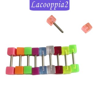 [Lacooppia2] ต่างหูสตั๊ด เกลียว สําหรับผู้ชาย ผู้หญิง วันเกิด 10 ชิ้น