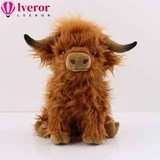 Lveror Highland ตุ๊กตาวัว ผ้ากํามะหยี่ขนนิ่ม ตกแต่งบ้าน ห้อง