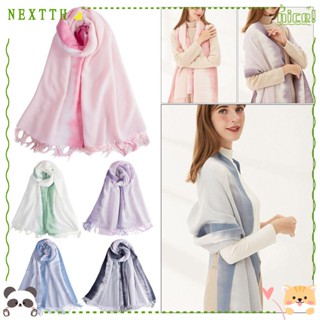 Nextth ผ้าพันคอ ผ้าแคชเมียร์ ประดับพู่ แบบนิ่ม ยาว 200*70 ซม. สําหรับฤดูหนาว