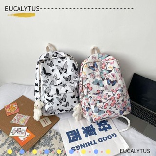 Eutus กระเป๋าเป้สะพายหลัง ผ้าไนล่อน พิมพ์ลายผีเสื้อ เข้ากับทุกการแต่งกาย แฟชั่นสําหรับนักเรียนหญิง