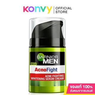 Garnier Men Acno Fight Brightenning Serum Cream 40ml เซรั่มบำรุงผิวหน้า สำหรับผู้ชาย.