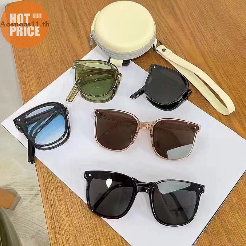 Sunglasses 15 บาท Aosuoas แว่นตากันแดด UV400 ทรงสี่เหลี่ยม พับได้ แบบพกพา หลากสี แฟชั่นฤดูร้อน สําหรับผู้หญิง และผู้ชาย Fashion Accessories