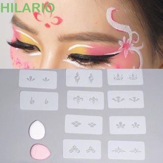 Hilario แผ่นแม่แบบสักชั่วคราว ลายดอกไม้ กันน้ํา DIY สําหรับตกแต่งใบหน้า ใบหน้า และร่างกาย