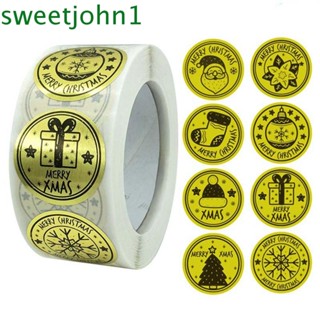 Sweetjohn สติกเกอร์ฉลาก ลายคริสต์มาส DIY สําหรับติดตกแต่งการ์ด ของขวัญ เครื่องเขียน