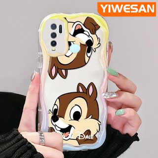 เคสโทรศัพท์มือถือ ซิลิโคนนุ่ม ใส กันกระแทก ลายการ์ตูนชิปน่ารัก สีครีม สําหรับ VIVO Y30 Y30i Y50