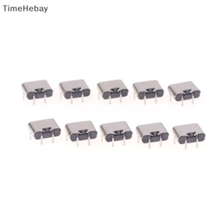 Timehebay 10 ชิ้น Type-C 2Pin แนวนอน 90° บอร์ดปลั๊กเสียบเชื่อมต่อ Type-C ตัวเมีย USB ตัวเมีย แบบชาร์จเร็ว EN