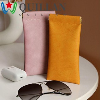 Quillan เคสแว่นตาหนัง แบบพกพา นิ่ม กล่องป้องกันแว่นตา กันน้ํา ฝาครอบป้องกันอัตโนมัติ เคสป้องกันแว่นตา