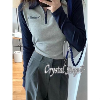 Crystal เสื้อผ้าผู้ญิง แขนยาว เสื้อฮู้ด คลุมหญิง สไตล์เกาหลี แฟชั่น A28J1D1 36Z230905