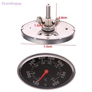 Standhappy 38-430℃ (100-800℉) เครื่องวัดอุณหภูมิ บาร์บีคิว วงรี สําหรับเตาอบ เตาอบ เครื่องตรวจจับอุณหภูมิ สเตนเลส อุปกรณ์ทําอาหาร มืออาชีพ ใหม่