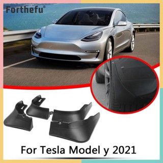 ★ Forthefu ★  บังโคลน ไม่ต้องเจาะ สําหรับ Tesla Model Y 2021 4 ชิ้น #H1