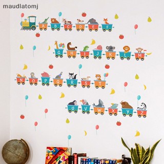 สติกเกอร์ติดผนัง ลายตัวอักษร Maud Animals Train สําหรับตกแต่งบ้าน ห้องเด็ก EN