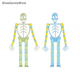 Blowgentlywind ของเล่นฟิดเจ็ต รูปโครงกระดูก เรืองแสงในที่มืด พร้อมที่วางโทรศัพท์มือถือ คลายเครียด ของขวัญฮาโลวีน