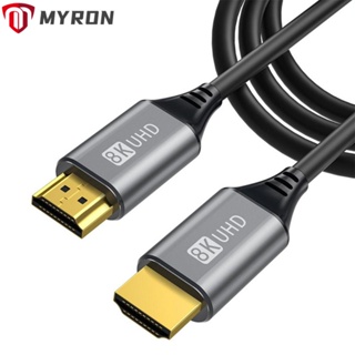 Myron สายเคเบิล HDMI ชุบทอง ความเร็วสูง 2.1 HDTV 8K 60HZ 4K 120HZ สําหรับ PS5 XBox