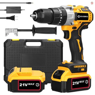 Multifunctional 21V Electric Drill with Adjustable Lithium Screwdriver by Geevorks