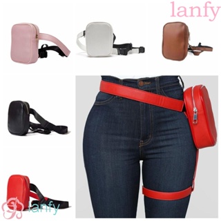 Lanfy กระเป๋าคาดเอว หนัง Pu อเนกประสงค์ ขนาดใหญ่ จุของได้เยอะ พร็อพสําหรับขี่รถจักรยานยนต์