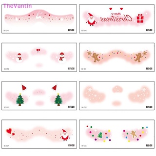 Thevantin สติกเกอร์รอยสักชั่วคราว ลายการ์ตูนคริสต์มาส กวางน่ารัก สําหรับตกแต่งใบหน้า เทศกาลปาร์ตี้