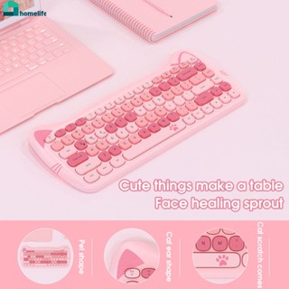 คีย์บอร์ดไร้สาย2.4G คีย์บอร์ด Meow น่ารัก Mini Keyboard Home home home