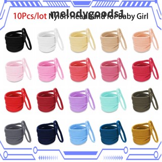 Melodygoods1 ที่คาดผม แบบบาง ยืดหยุ่น ประดับโบว์ DIY เครื่องประดับผม สําหรับเด็กผู้หญิง 10 ชิ้น ต่อล็อต