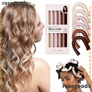 Rosegoods1 ก้านดัดผม ริบบิ้นนิ่ม ไม่ใช้ความร้อน สําหรับผู้หญิง 6 ชิ้น ต่อชุด