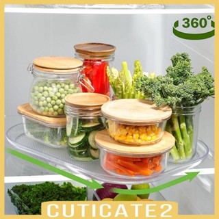 [Cuticate2] ถาดวางเครื่องปรุง ทรงสี่เหลี่ยมผืนผ้า หมุนได้ ใช้ซ้ําได้ สําหรับห้องครัว ตู้เย็น