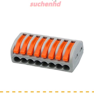 Suchenhd ขั้วต่อเชื่อมสายเคเบิล PCT-218 8 พอร์ต สีส้ม ทนทาน 10 ชิ้น