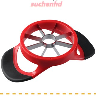 Suchenhd เครื่องตัดแบ่งแกนผลไม้ ลูกแพร์ สเตนเลส ด้ามจับตามหลักสรีรศาสตร์ 8 ชิ้น สีแดง สีดํา