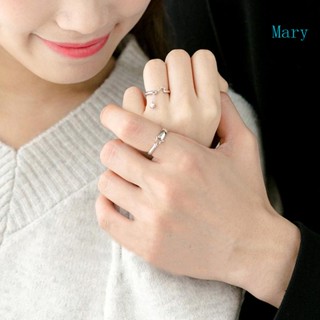 Mary 2 ชิ้น ดาวห้อย แหวน ปรับได้ สัญญา แหวนคู่ เครื่องประดับผู้หญิง