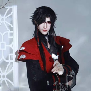 ชุดเครื่องแต่งกายคอสเพลย์ Heavenly Officials Blessing Hanfu พร้อม Hua Cheng Shadow Dark Clothing และอุปกรณ์เสริม