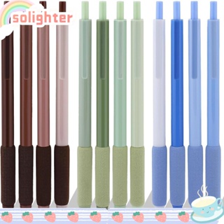 Solighter ปากกาเจลพลาสติก 0.5 มม. สีดํา คุณภาพสูง สําหรับสํานักงาน 12 ชิ้น