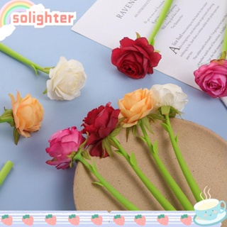 SOLIGHTER 4 ชิ้น / เซต ปากกาเจล ดอกกุหลาบ ของขวัญนักเรียน เขียน เครื่องมือปากกาลูกลื่น