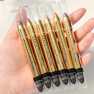 อายแชโดว์ประกายแวววาวพร้อมการออกแบบ Doubleended สร้างยาวนานกันน้ำ Glittery Eye Makeup เหมาะสำหรับทุกสีผิวอายแชโดว์แบบแท่งส่องแสง dualended puueqg
