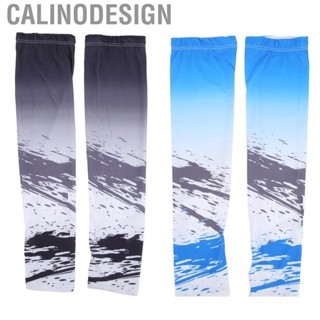 Calinodesign Ice Silk Sleeves  Cooling Arm Sleeves Lengthen Breathable  Muscle Stress UV Sun Protection Pressure Relief for Drive Sports