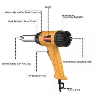 ปืนเป่าลมร้อน เครื่องเป่าลมร้อน 720 วัตต์ DIY ไดร์เป่าลมร้อน เครื่องเป่าลม งานเชื่อม พลาสติก PVC รุ่น หัวเป่าลมร้อน