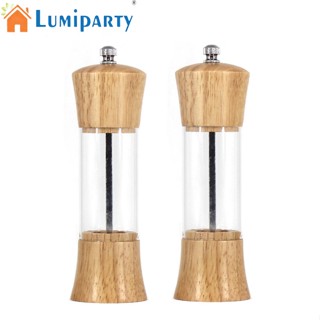 Lumiparty เครื่องบดพริกไทยเซรามิค แบบใส 6 นิ้ว แข็งแรงมาก ปรับได้ ทนต่อการเสียดสี 2 ชิ้น