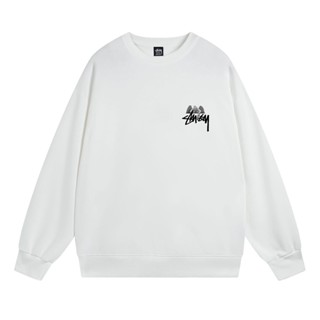 Stussy -Angel No.8 เสื้อกันหนาว คอกลม พิมพ์ลาย ใส่สบาย แฟชั่น นําเข้า ล้างออกได้ USRTY