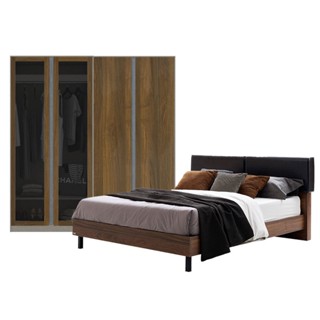 [กทม. 3-5 วัน ส่ง] Koncept furniture ชุดห้องนอน รุ่น Tavern สีไม้เข้ม