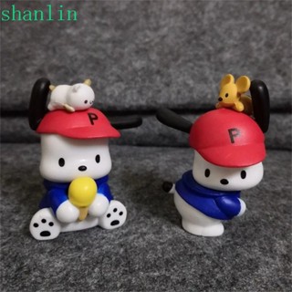 Shanlin ฟิกเกอร์ Pochacco ของเล่นเด็ก 2 ชิ้น / เซต ของเล่นเด็ก DIY การ์ตูน สําหรับเด็กผู้หญิง Pochacco โมเดลของเล่น